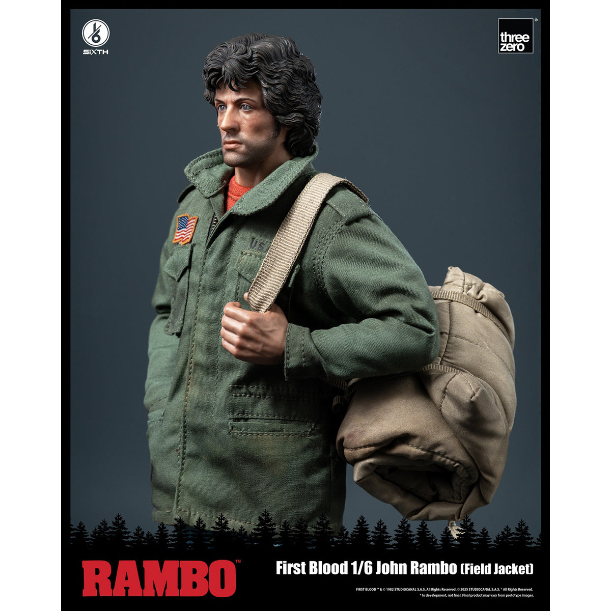 Threezero Rambo: First Blood - 3Z05530W0 John Rambo Field Jacket Edition 1/6 Scale Movie Style Action Figure
