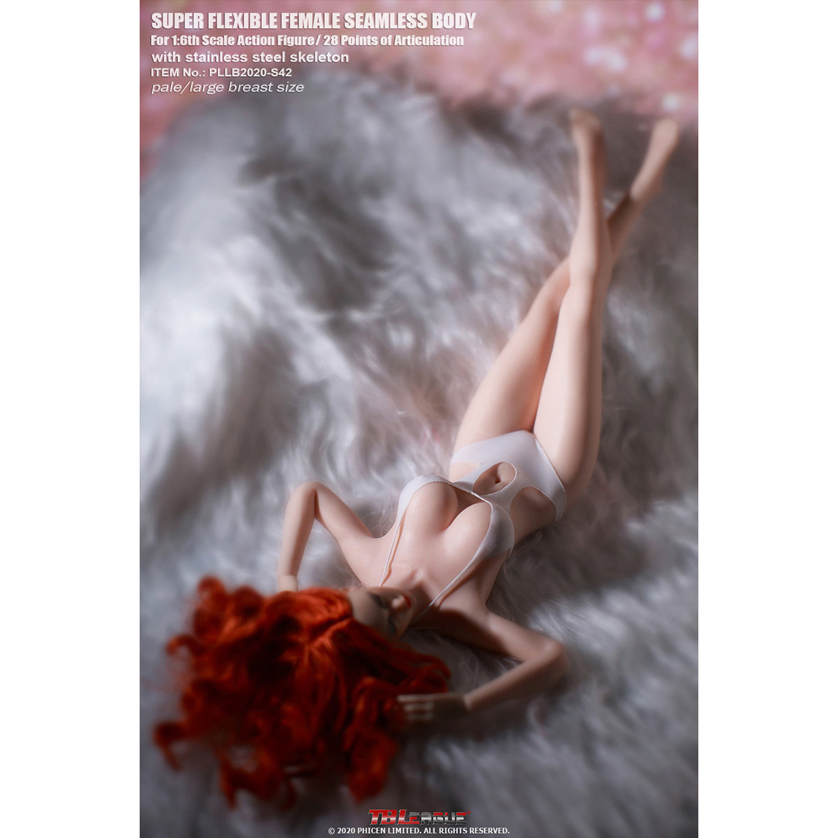 TBLeague Seamless Female Large Bust Smooth and Rounded S42 S43 Non-Detachable Feet with Head Sculpt 1/6 Scale Action Figure Body