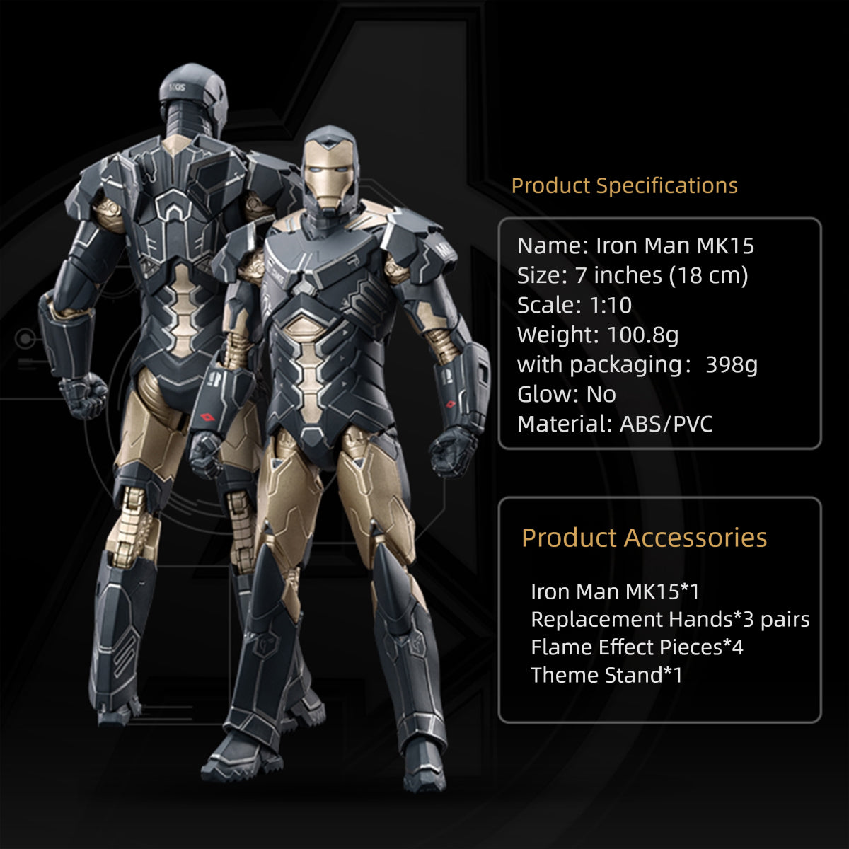 ZD Toys Iron Man Non-Light-Up Edition 1/10 Scale Action Figure