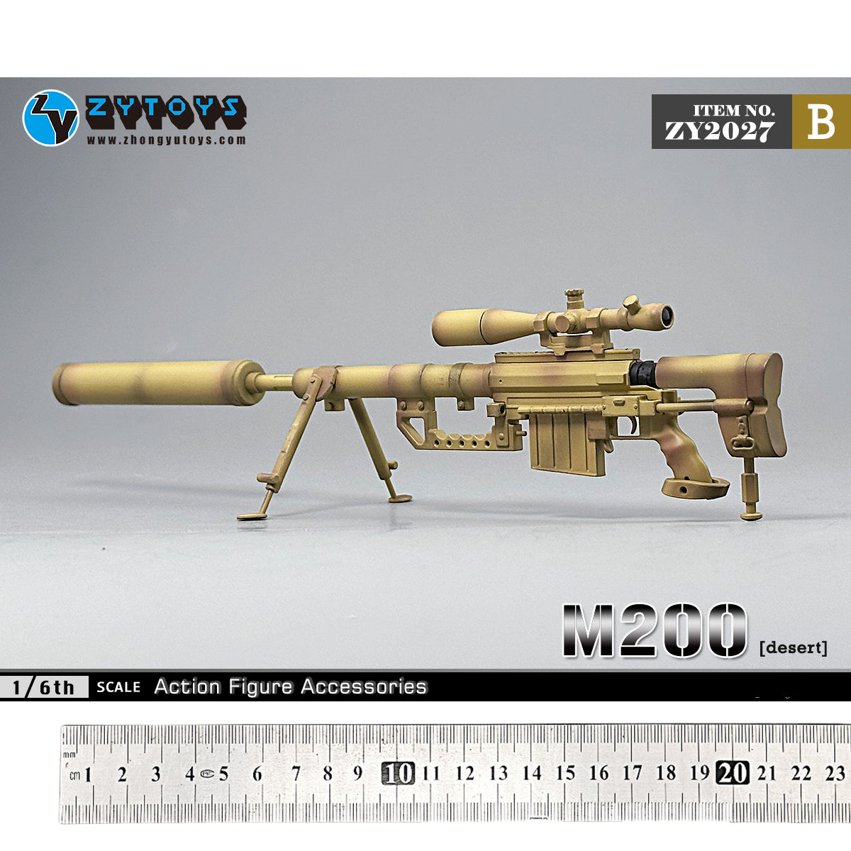 ZYTOYS, Sniper Rifle M200 Weapon Model, Doll Accessory for 12-inches Action Figurine
