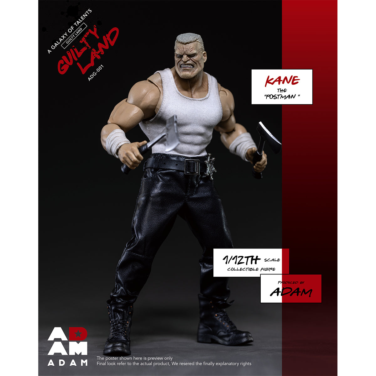 ADAM Guilty Land - Kane The Postman 1/12 Scale Action Figure