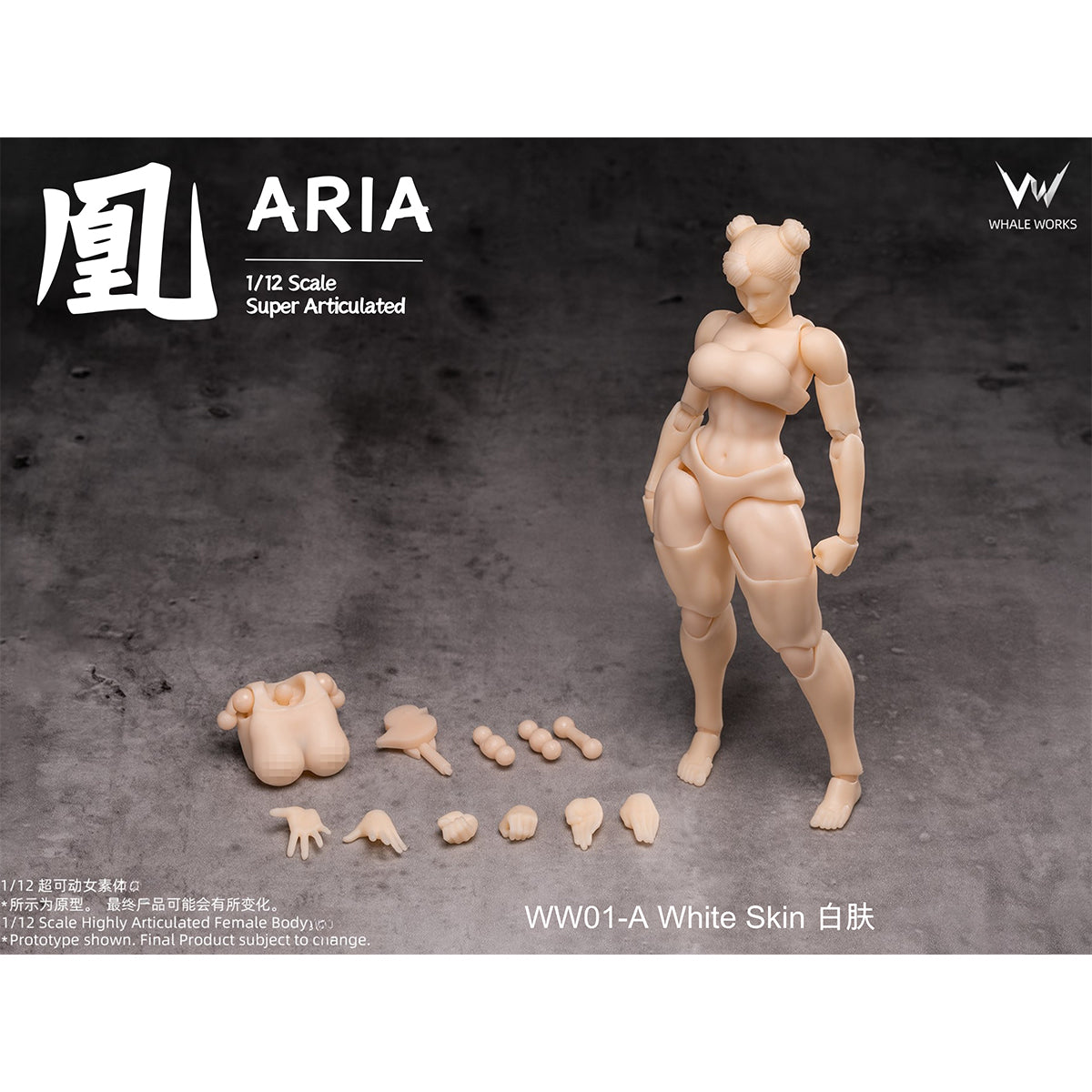 WHALE WORKS Articulated Joints Female WW01-A ARIA Large Bust WW02-A RIN Large Bust 1/12 Scale Action Figure Body