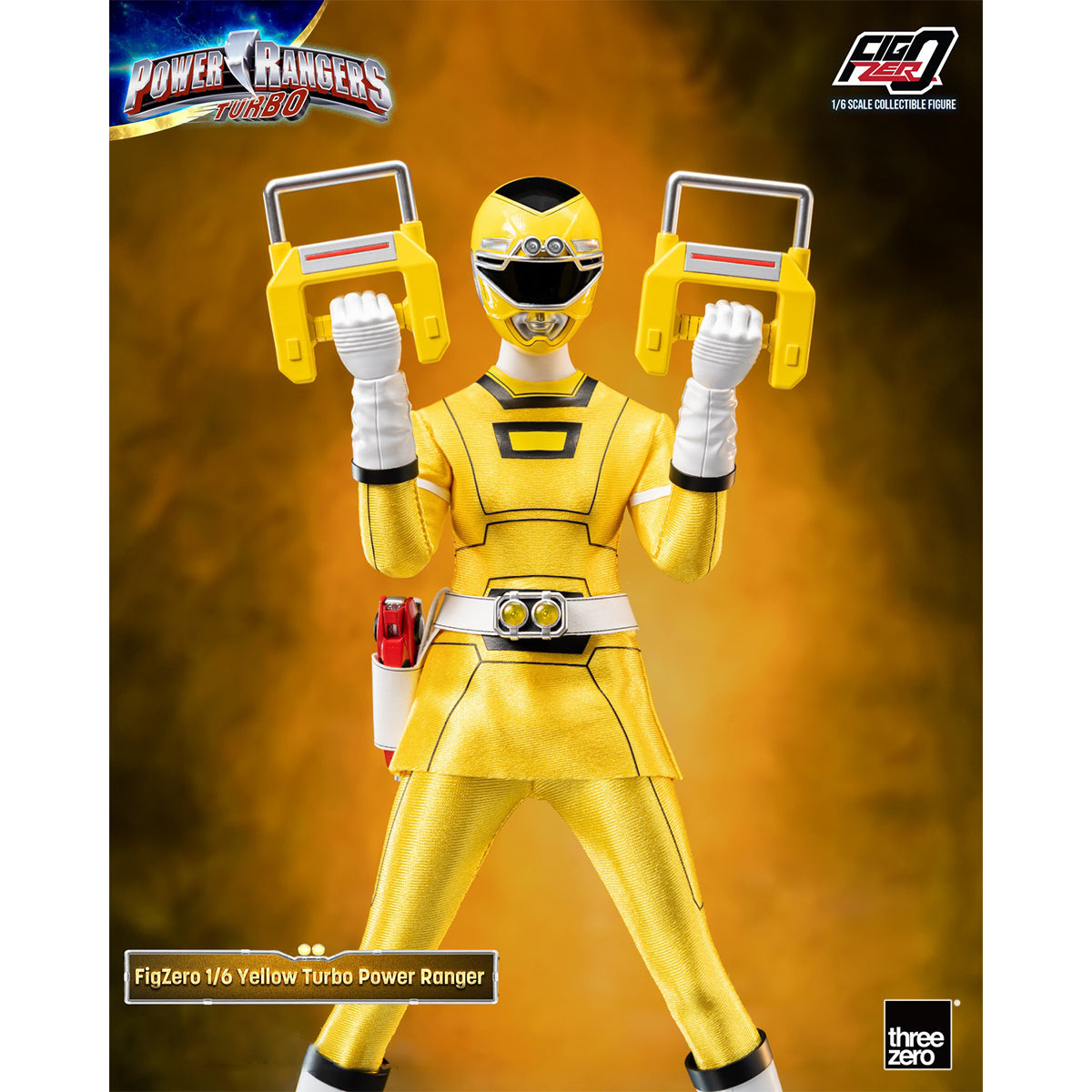 Figura de acción del Power Ranger Turbo amarillo Threezero