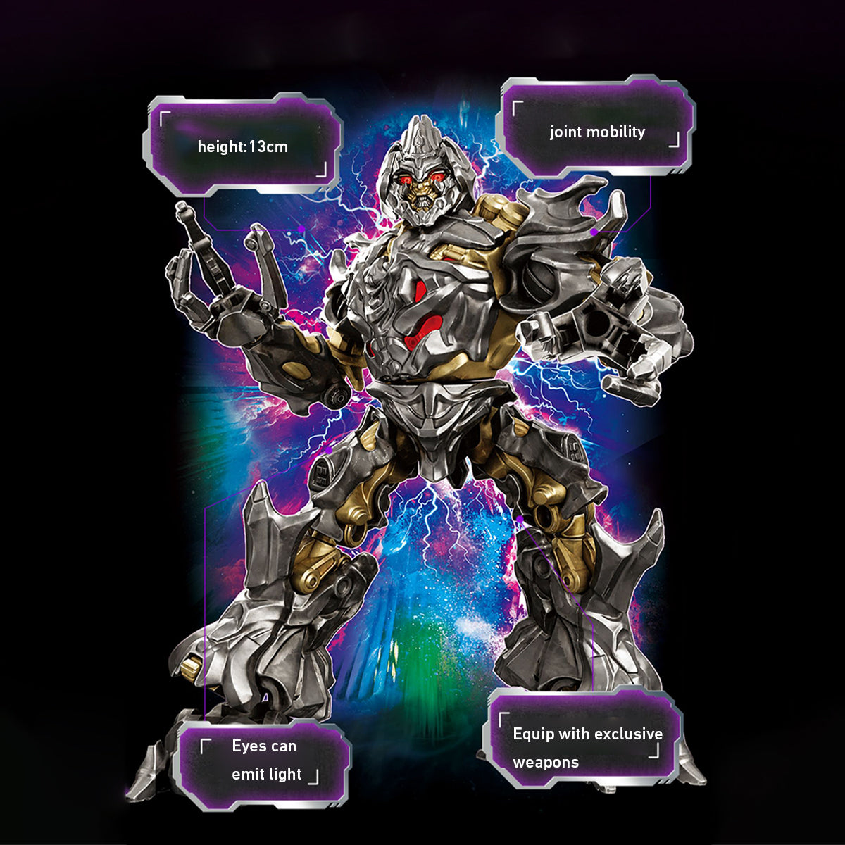 (Only Shipped to the US) BLOKEES Assembly Model Kits: transformers Movie 1 - Megatron, Classic Class, Mecha Musume Style, Height 13 Miniature Collectible WZT