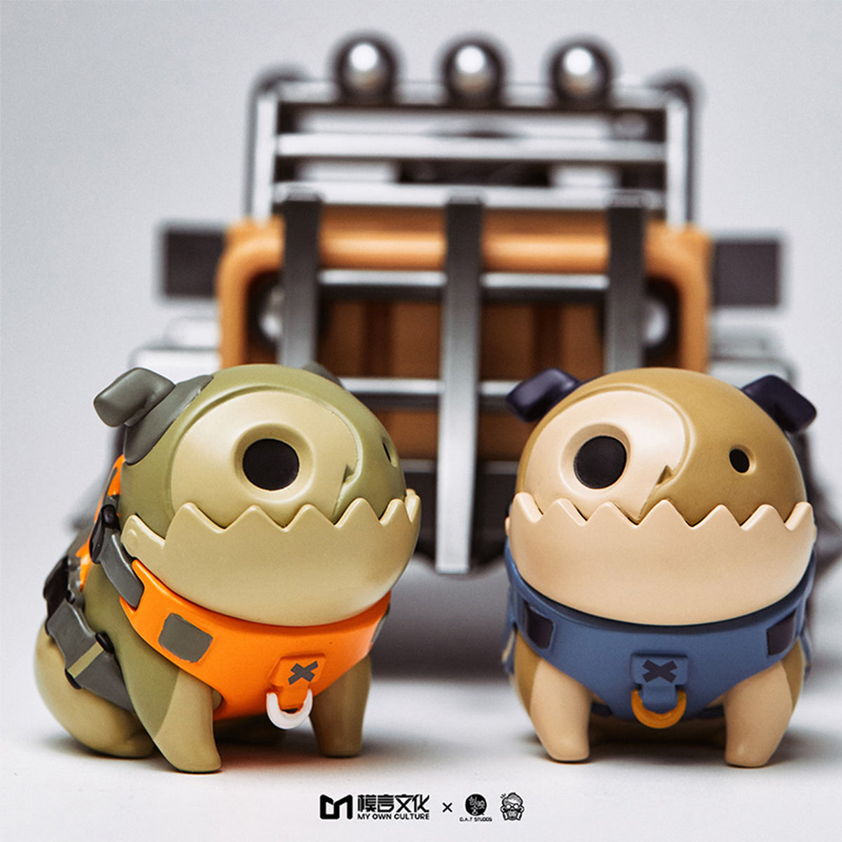 MR.BONE Fourth Generation Camping Dirty Silk Dog Sitting Pose Blind Box Figure