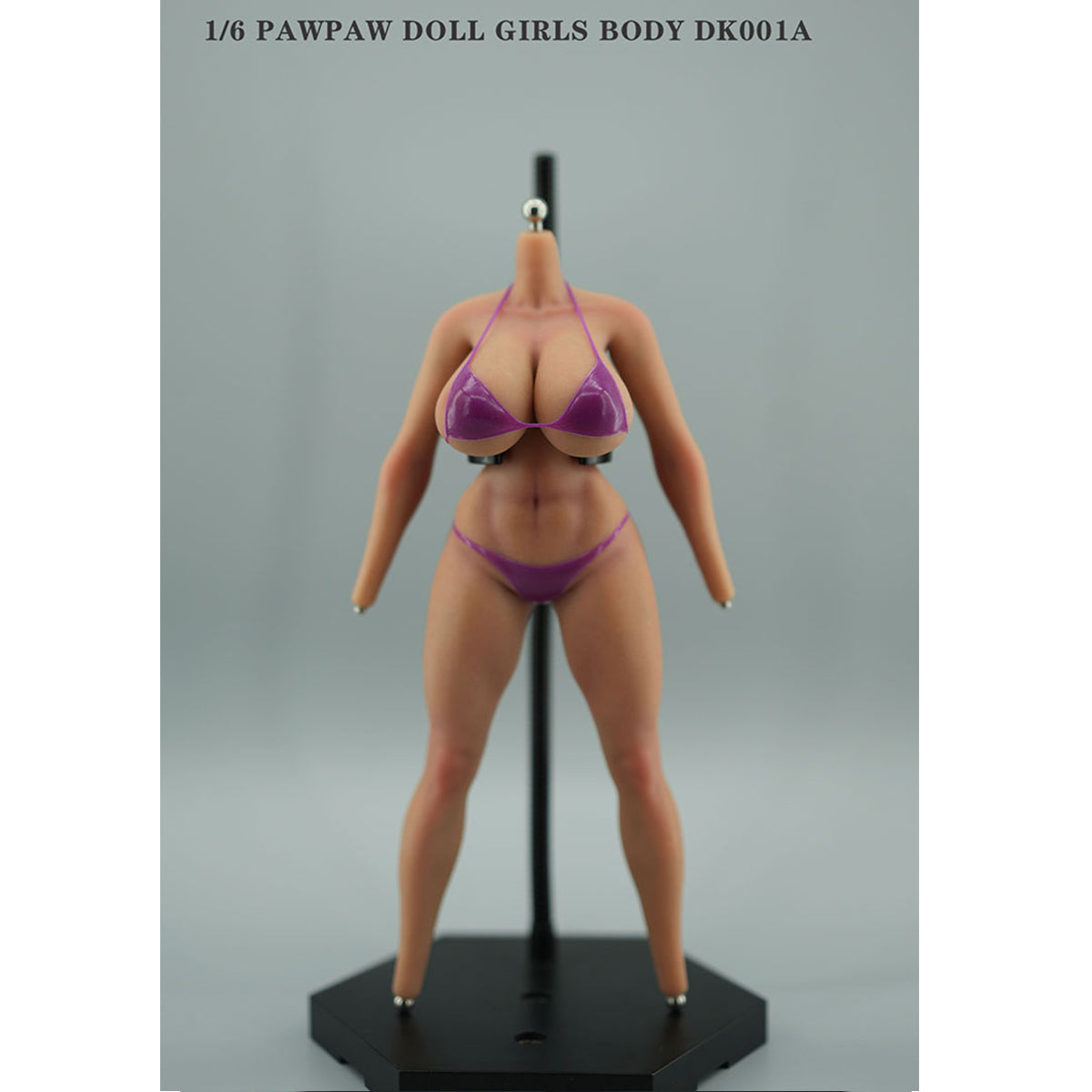 PAWPAW DOLL Female Seamless DK001A Silicone Buxom Type Headless Detachable Feet 1/6 Scale Action Figure Body