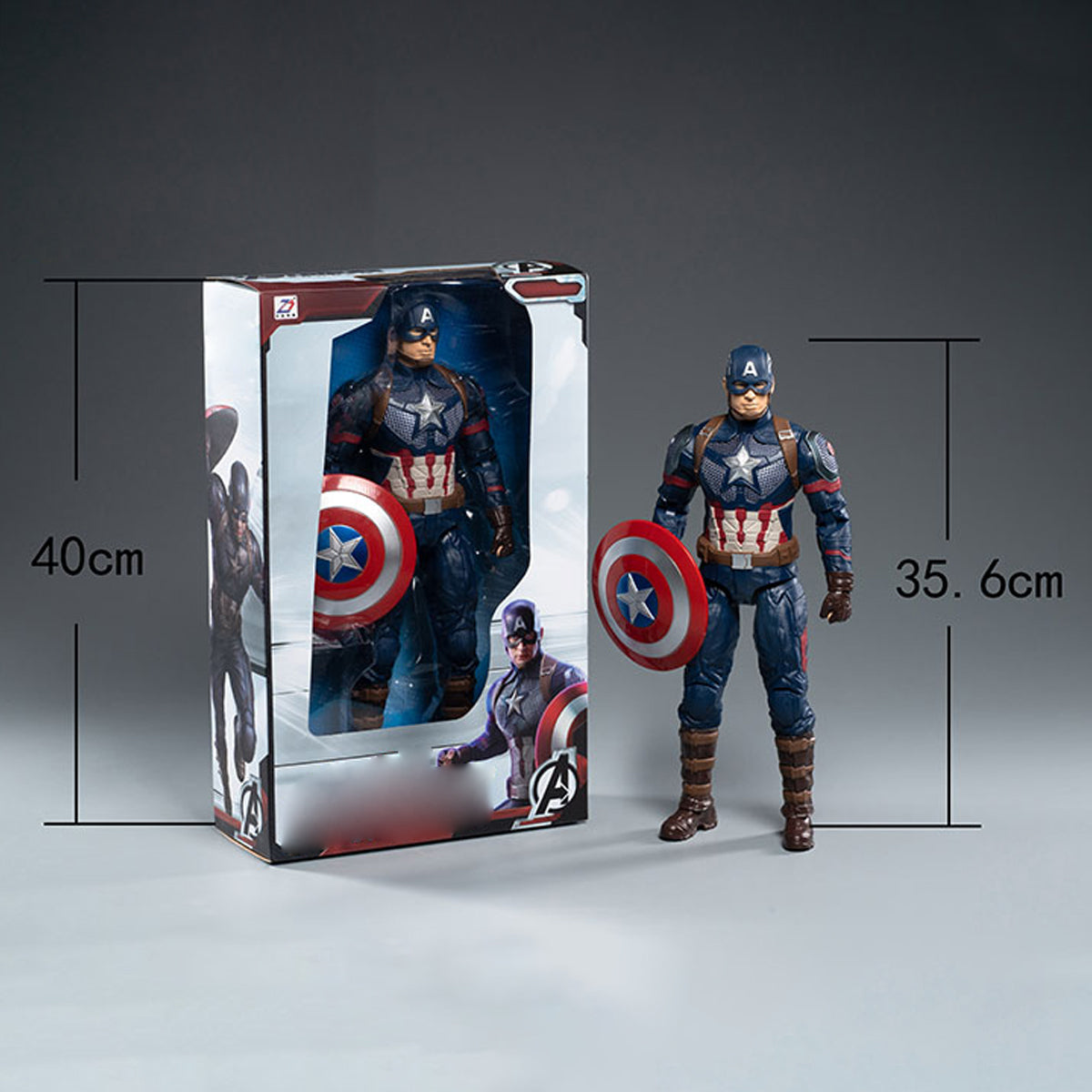 Figura coleccionable completa de ZD Toys: 14 pulgadas, articulada simple - Capitán América, estilo película, miniatura a escala 1:5