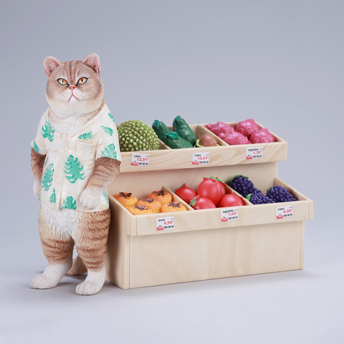 JXK, Tropical Cat Stand, Static Cat Animal Figurine