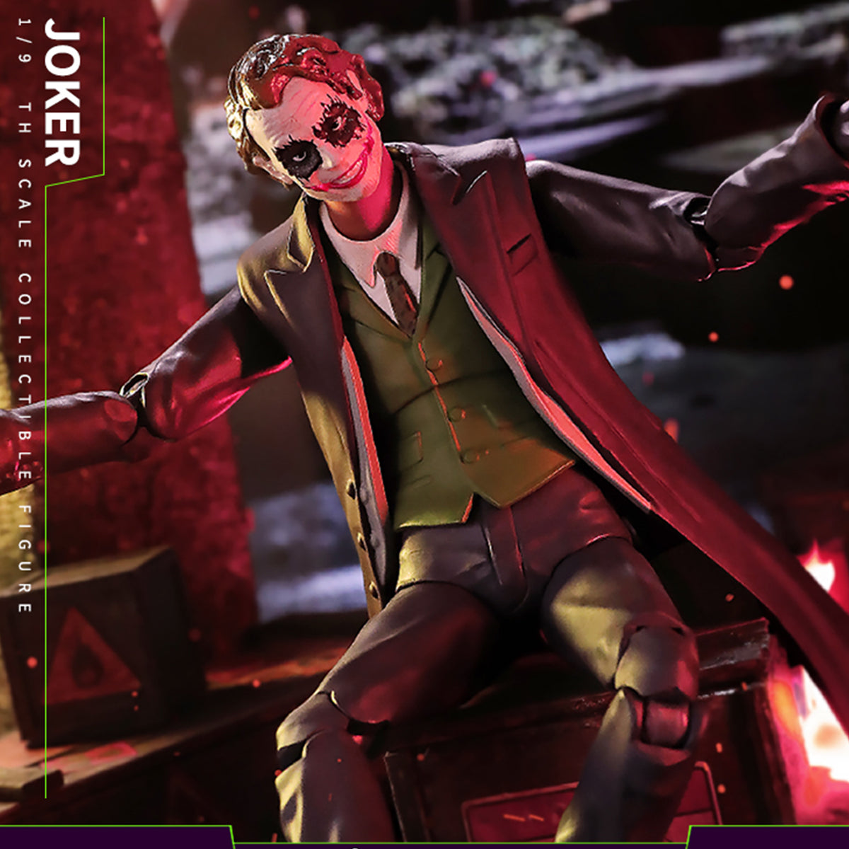 Ensemble complet Fondjoy : Heath Ledger, Joker, figurine miniature à l'échelle 1:9