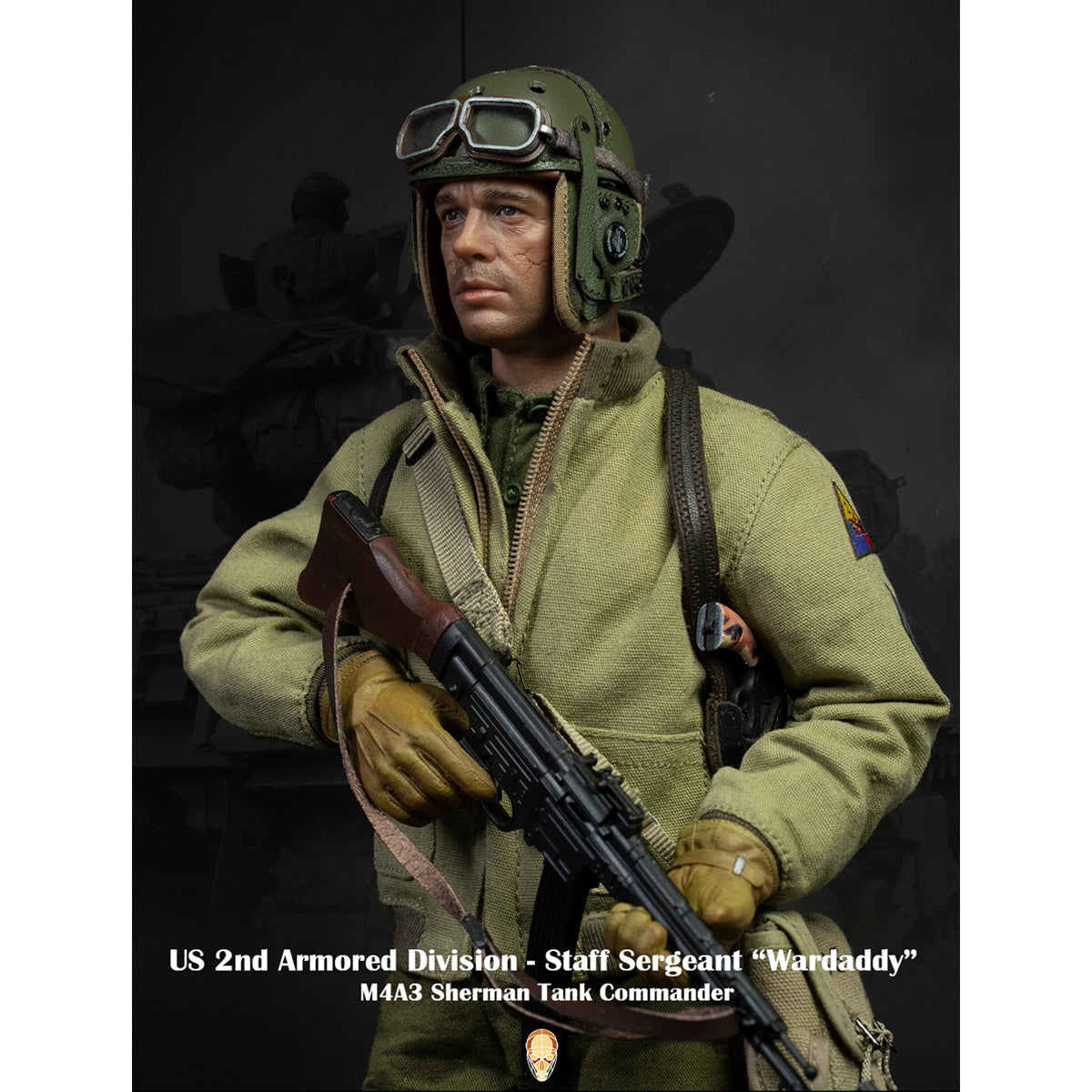 Facepoolfigure 1/6 2nd Armored Division: Sherman Tank Commander FP009A Standard Edition Action Figure