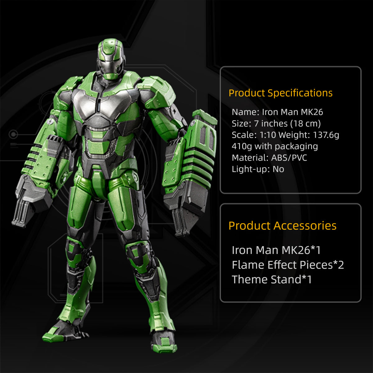 ZD Toys Iron Man Non-Light-Up Edition 1/10 Scale Action Figure