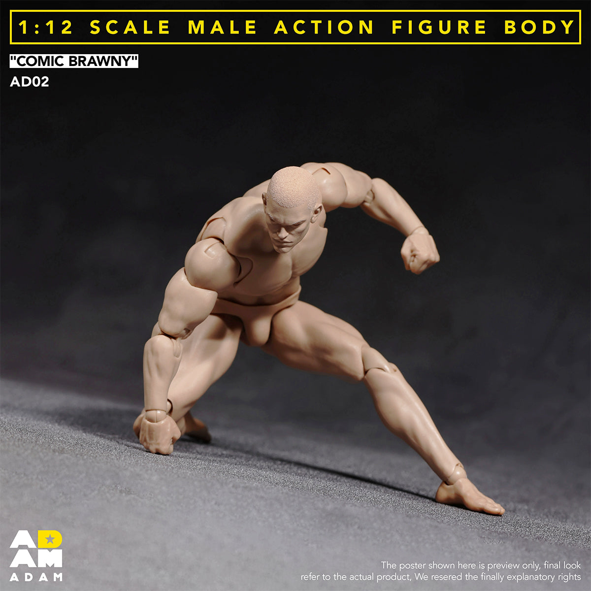 ADAM AD02 Articulated Joints Male Super Strong Comic Style 1/12 Scale Action Figure Body