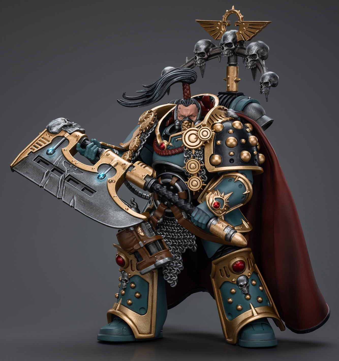 Figurine de collection JoyToy Warhammer The Horus Heresy : Préteur de la Légion des Fils d'Horus avec hache énergétique, échelle 1:18, JT9503