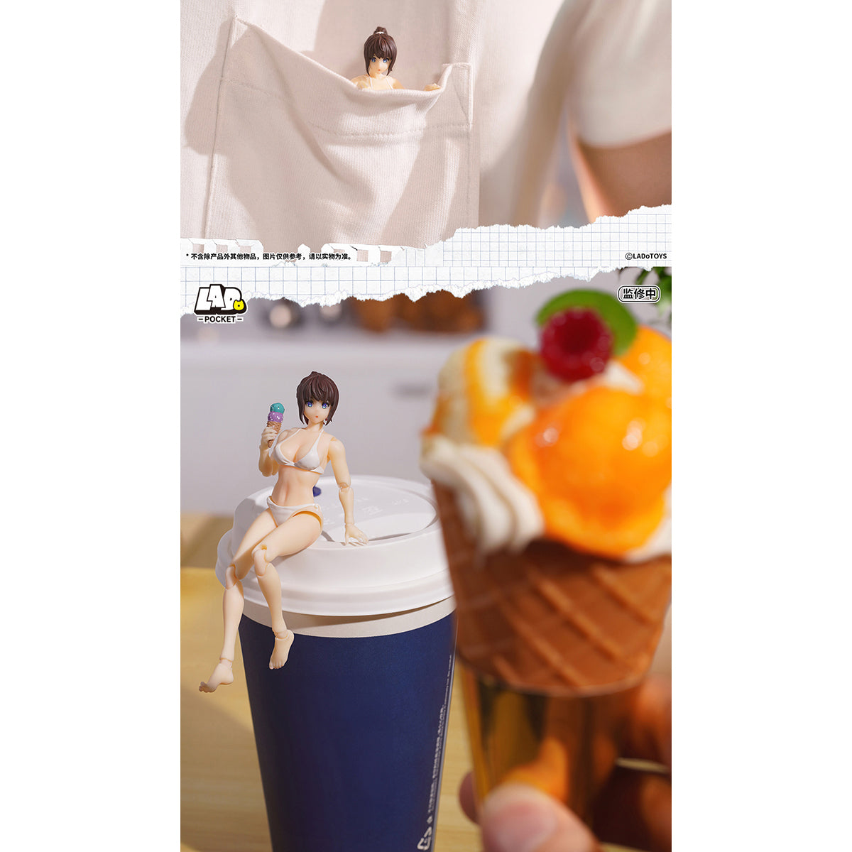 LADoTOYS, Pocket Girl Swimsuit Girl, Painted Finished Action Figures