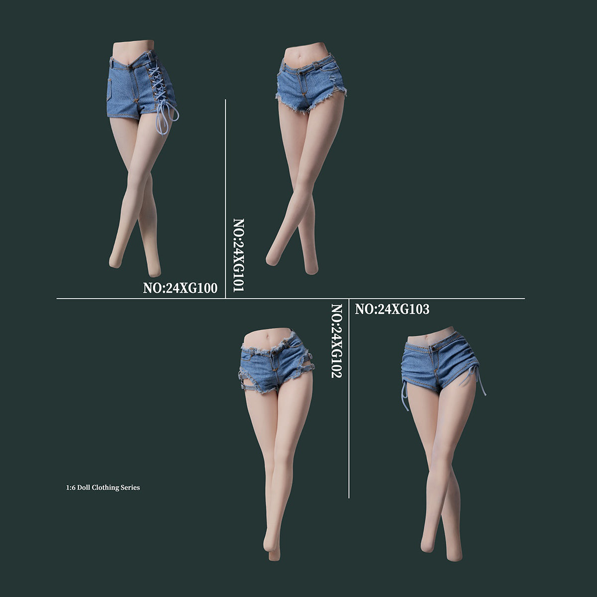 Pantalones cortos vaqueros de moda VSTOYS Ver.24XG103 para figuras de acción