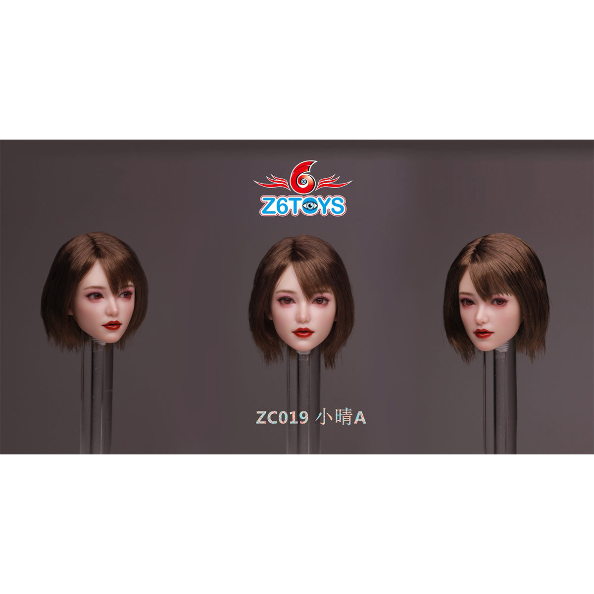 Z6TOYS Asian Movable Eye Female Xiaoqing Head Sculpt Accessory Fit 1/6 Scale 12-inches Figure