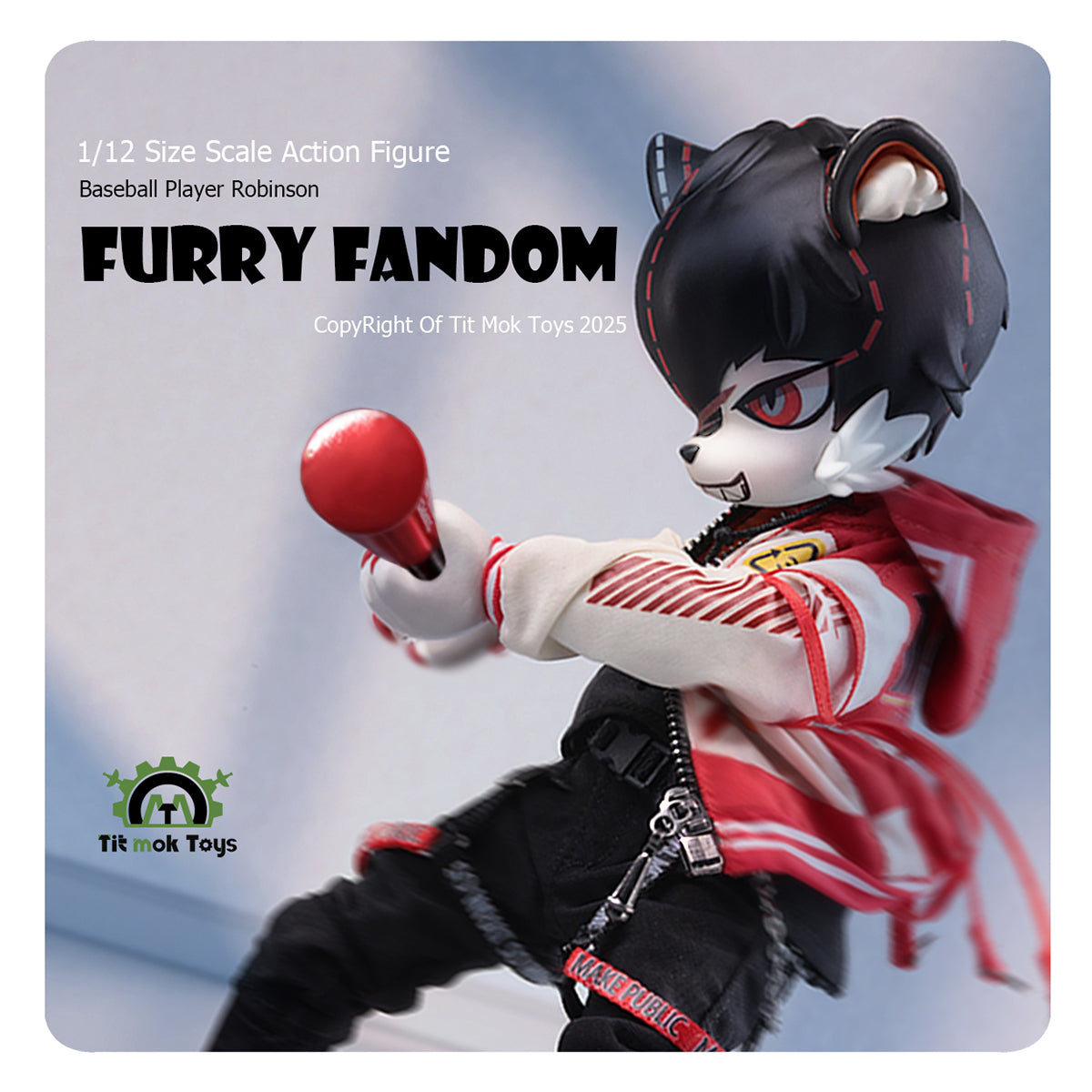 Tit Mok Toys Poseable Beastman Baseball Prodigy Robinson 1/12 Scale Furry Series Action Figure