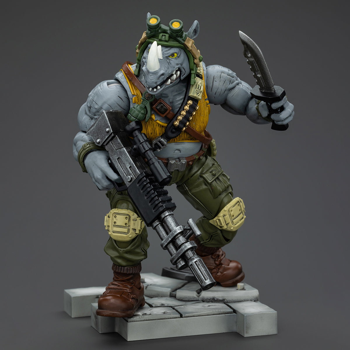 JOYTOY TMNT Series, Rocksteady, Collectible Action Figure