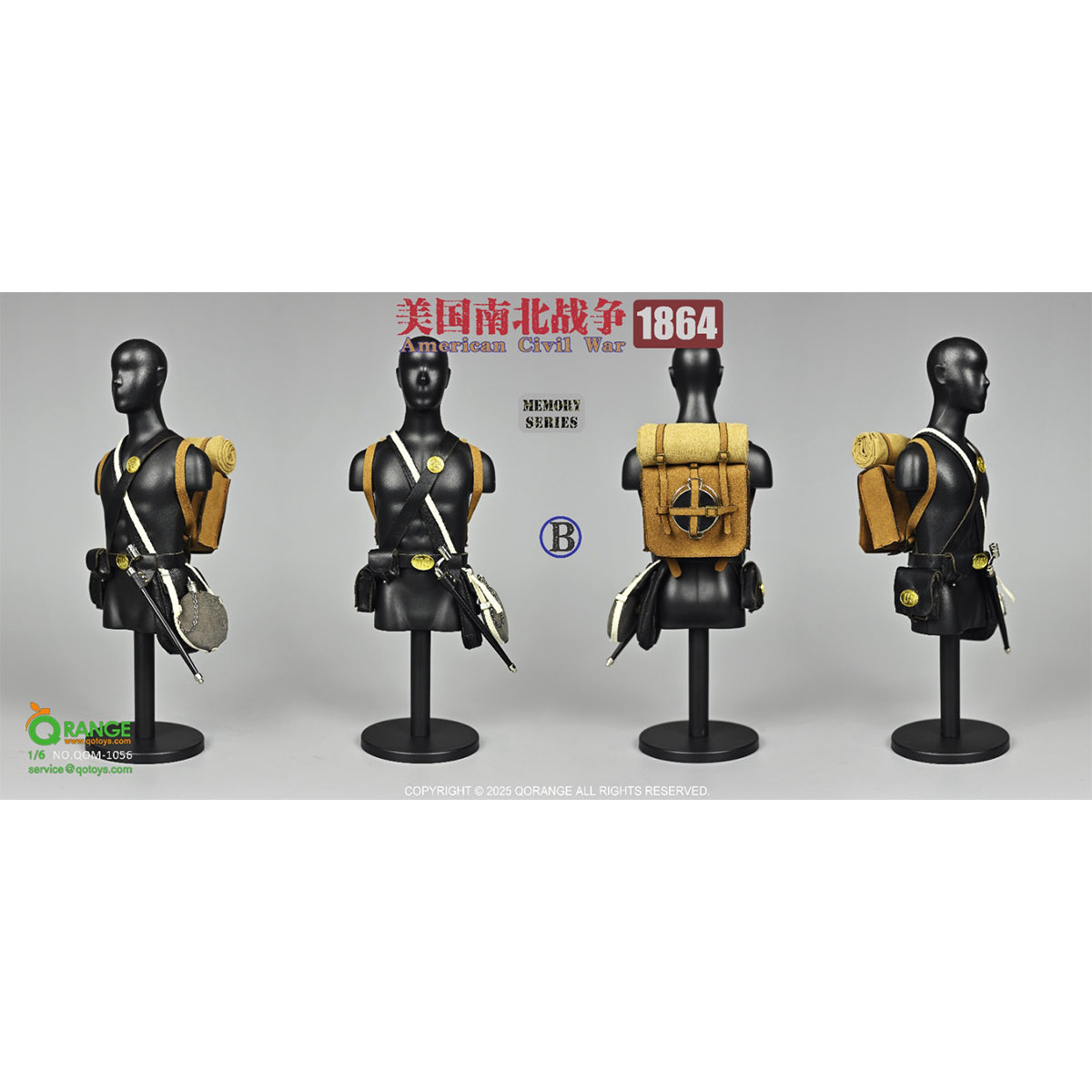 QORANGE QOTOYS American Civil War 1864 Accessory Pack for 1/6 Scale 12-inches Action Figurine