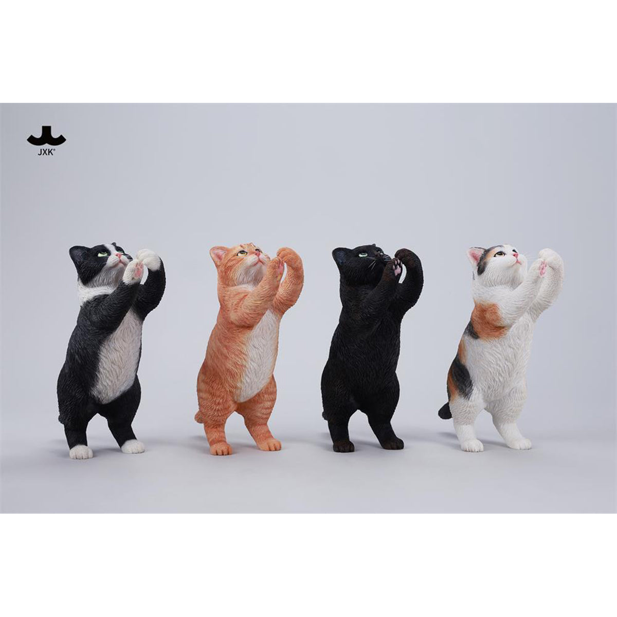 JXK Kung Fu Cat Static Expertly Hand-Painted Lifelike Animal Figurine