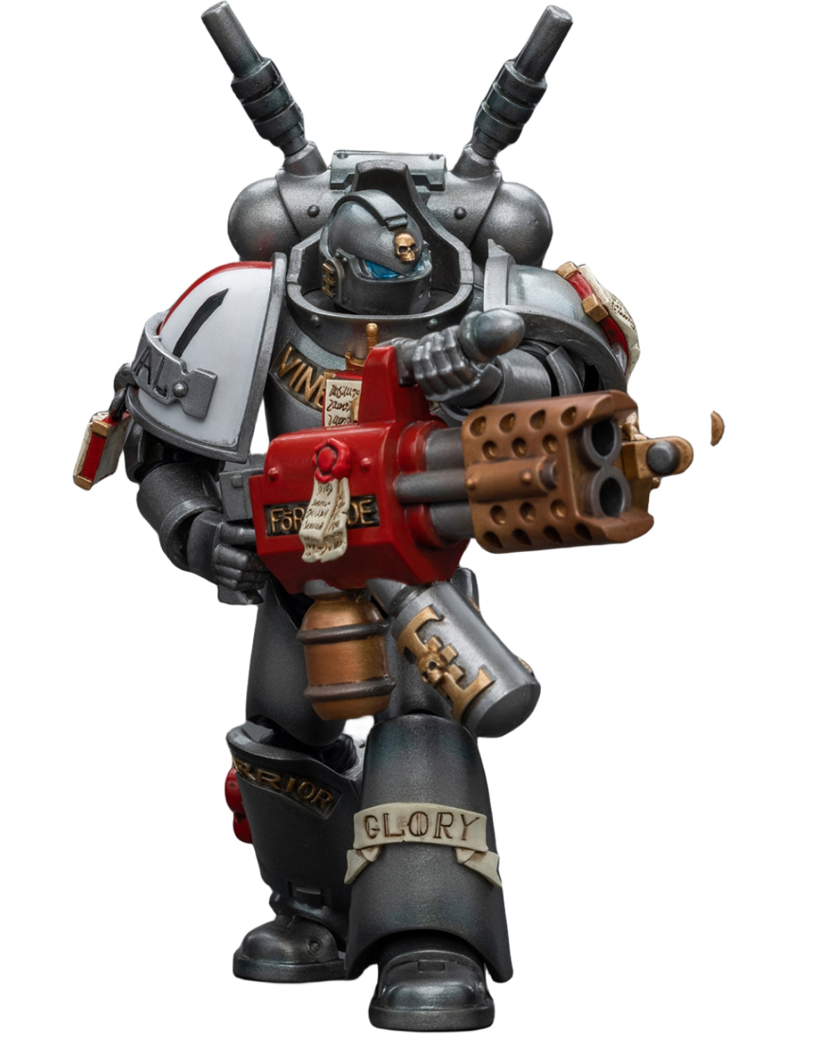 Figurine de collection JoyToy Warhammer 40K : Grey Knights Interceptor Squad Interceptor avec incinérateur, échelle 1:18, JT8971