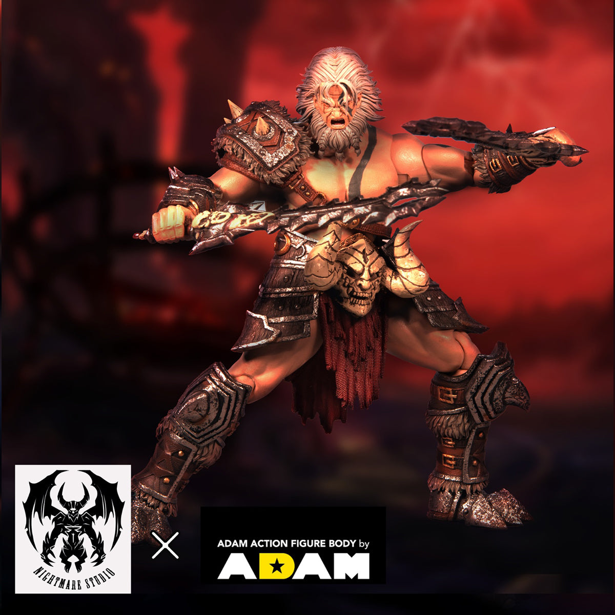 Figura coleccionable de Nightmare Studio: Dark Protection, Bárbaro Berserker, figura de acción masculina