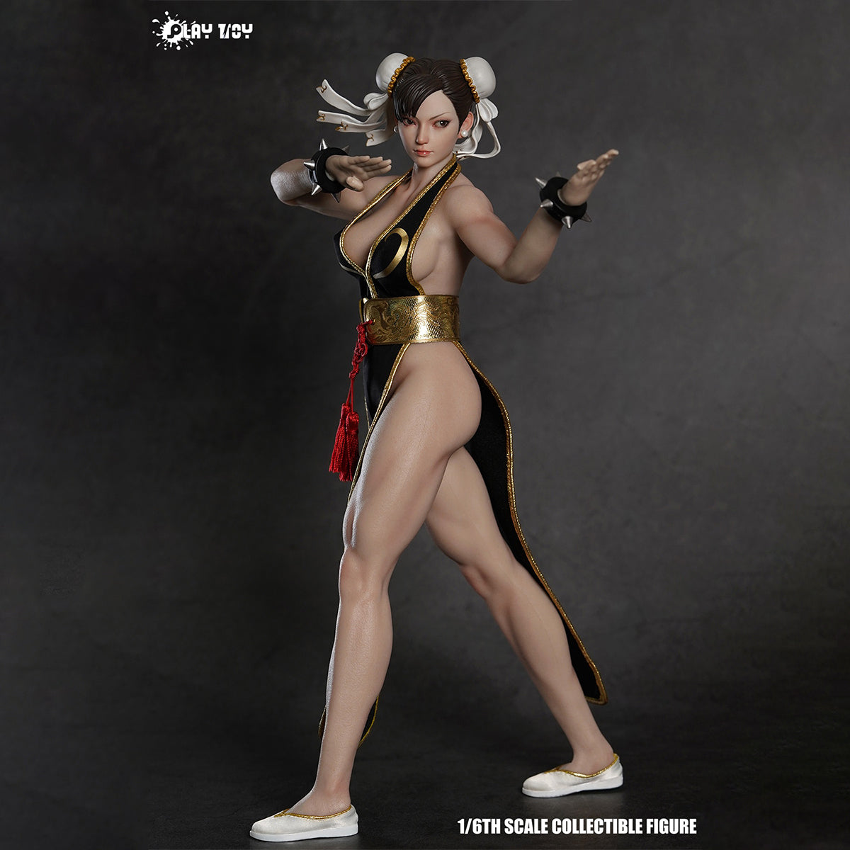(Only Shipped to the US) PLAY TOY Collectible Figure Full Set: Fighting Goddess 2.0 - Black Outfit, Seamless Design, moveable eyeball 1:6 Scale Miniature Action Figurine P023A