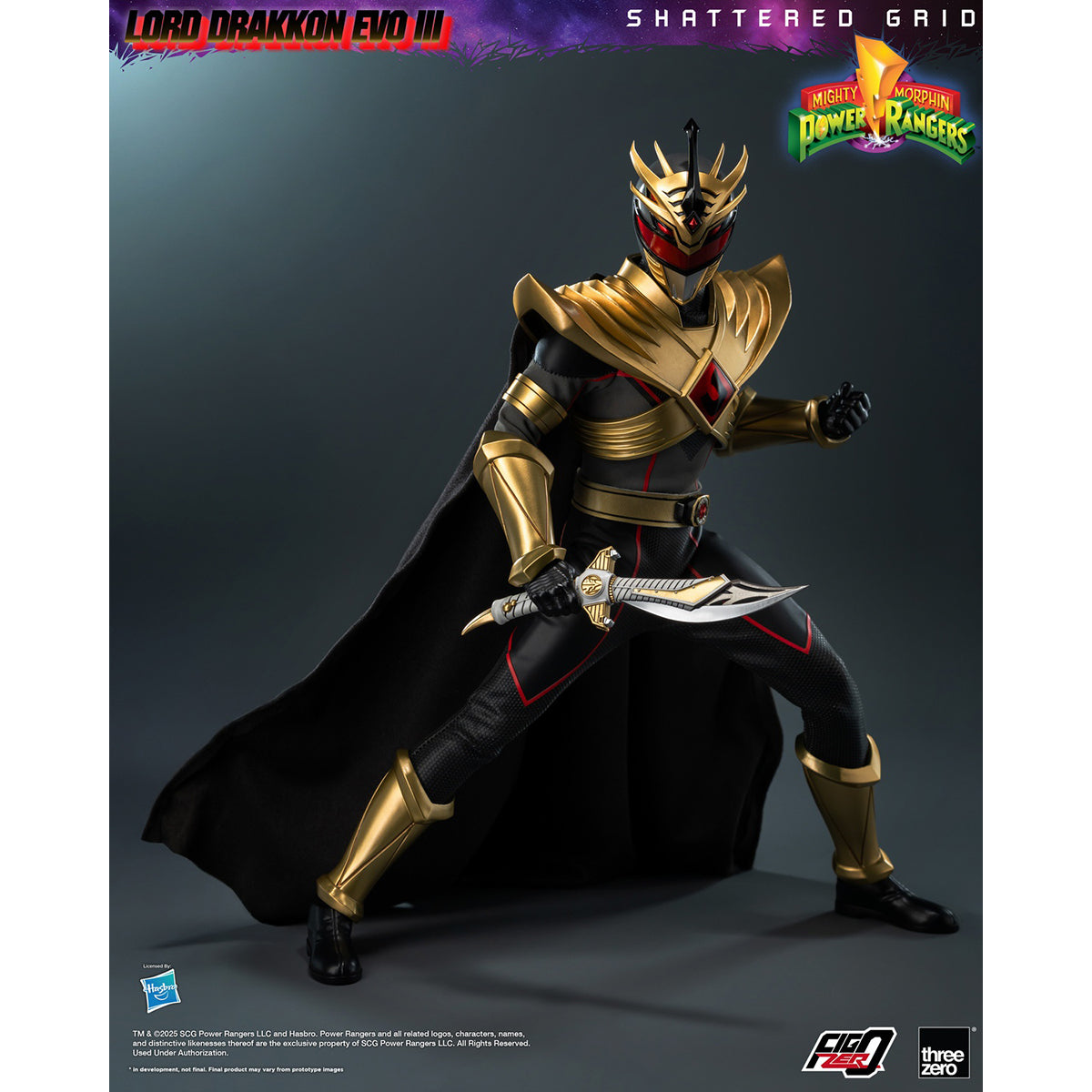 Threezero Mighty Morphin Power Rangers: Shattered Grid Lord Drakkon Evo III 3Z10260W0 1/6 Scale Action Figure