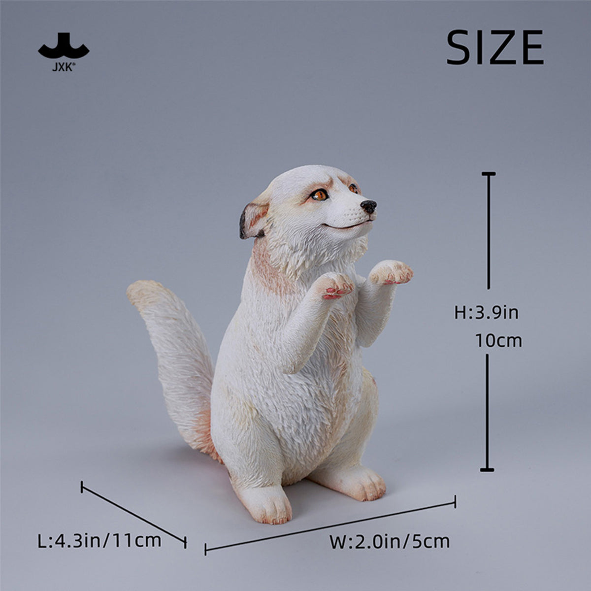 JXK Fluffy Fox Static Expertly Hand-Painted Lifelike Animal Figurine