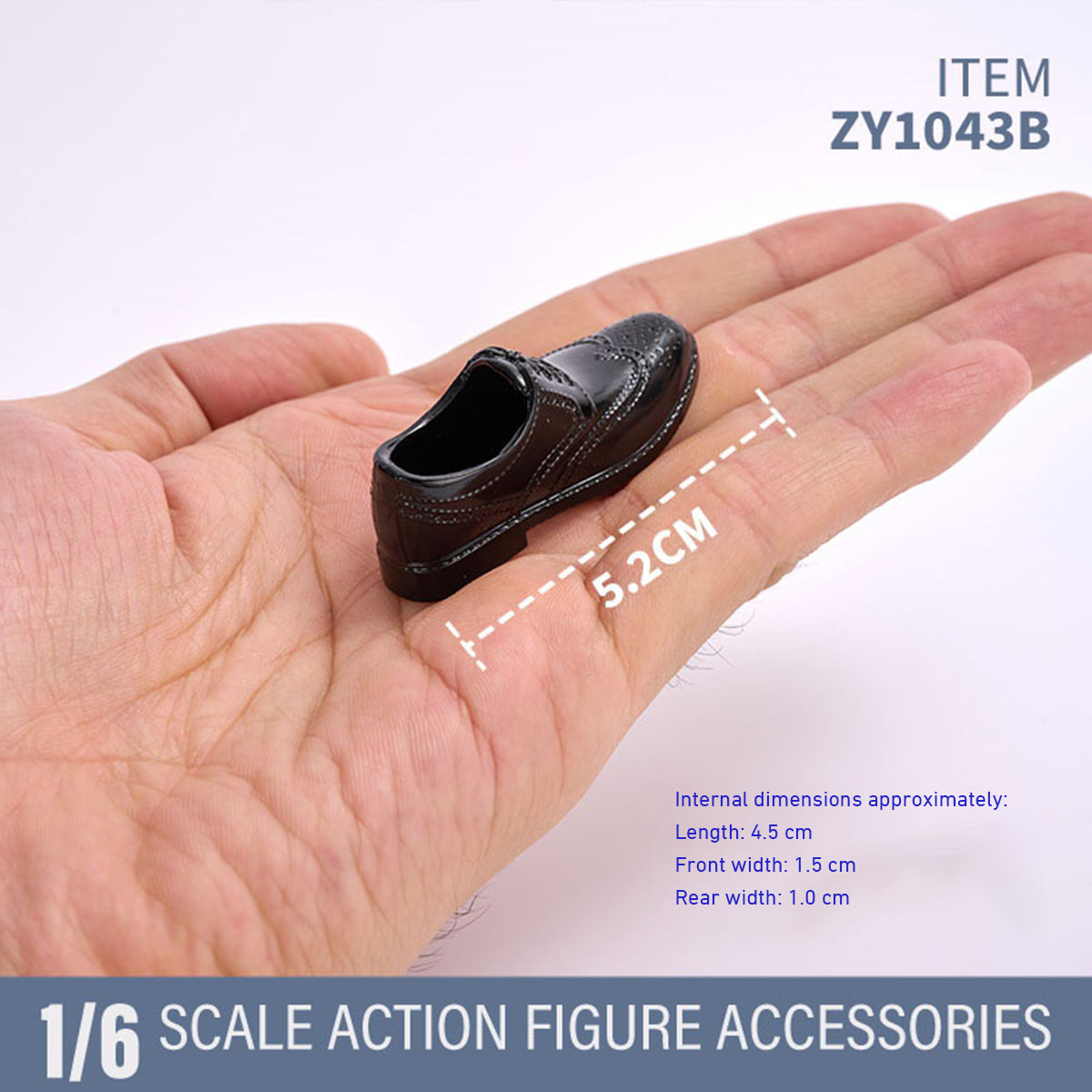 ZYTOYS, Male Leather Shoes Boots, Doll Accessory for 12-inches Action Figurine
