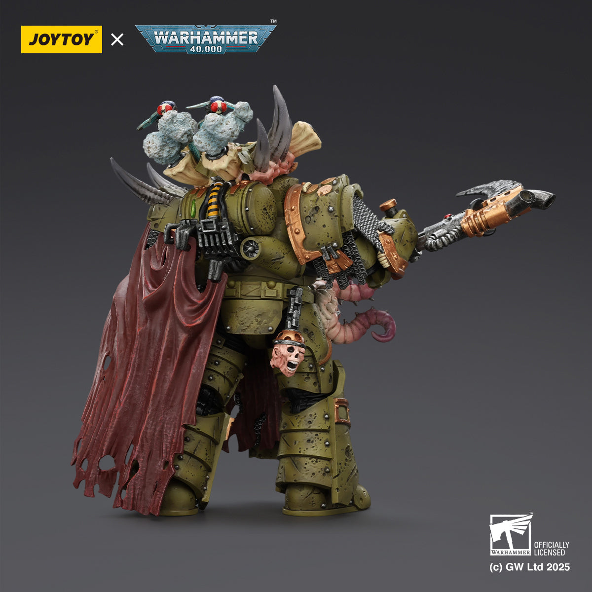 JOYTOY Death Guard Deathshroud Terminator with Manreaper and Plaguespurter Gauntlet & Champion with Manreaper and Plaguespurter Gauntlets 1/18 Scale Warhammer Action Figure