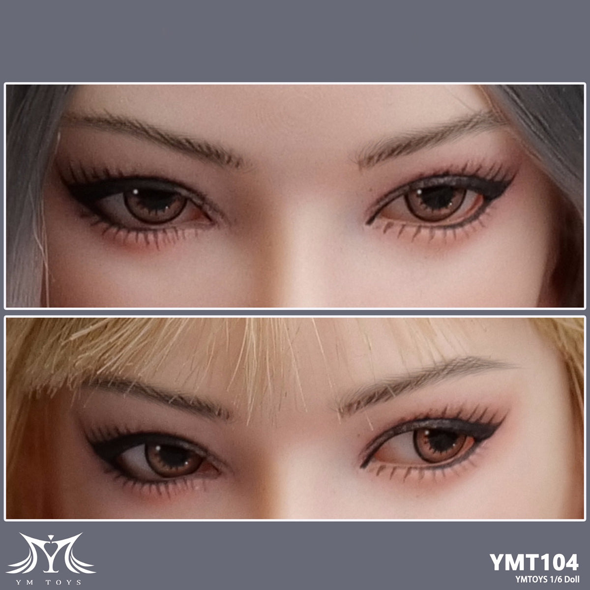 Figura de cabeza de YMTOYS a escala 1/6: Cabeza de mujer asiática - Koi joven, ojos móviles, miniatura de 30 cm