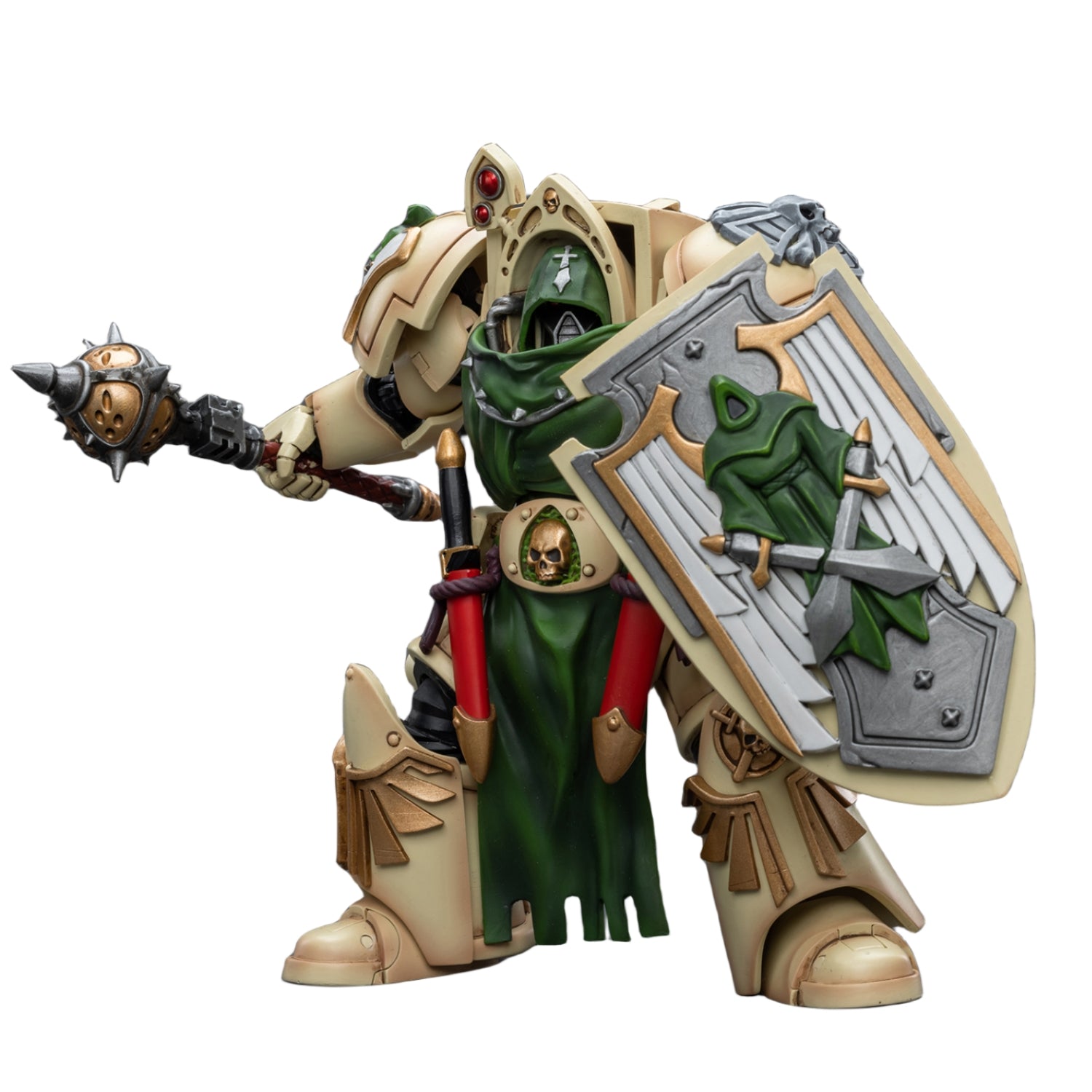 Figurine de collection JoyToy JT9213 40K : Chevalier de l'Aile de mort des Dark Angels avec masse d'absolution, 2 figurines à l'échelle 1:18