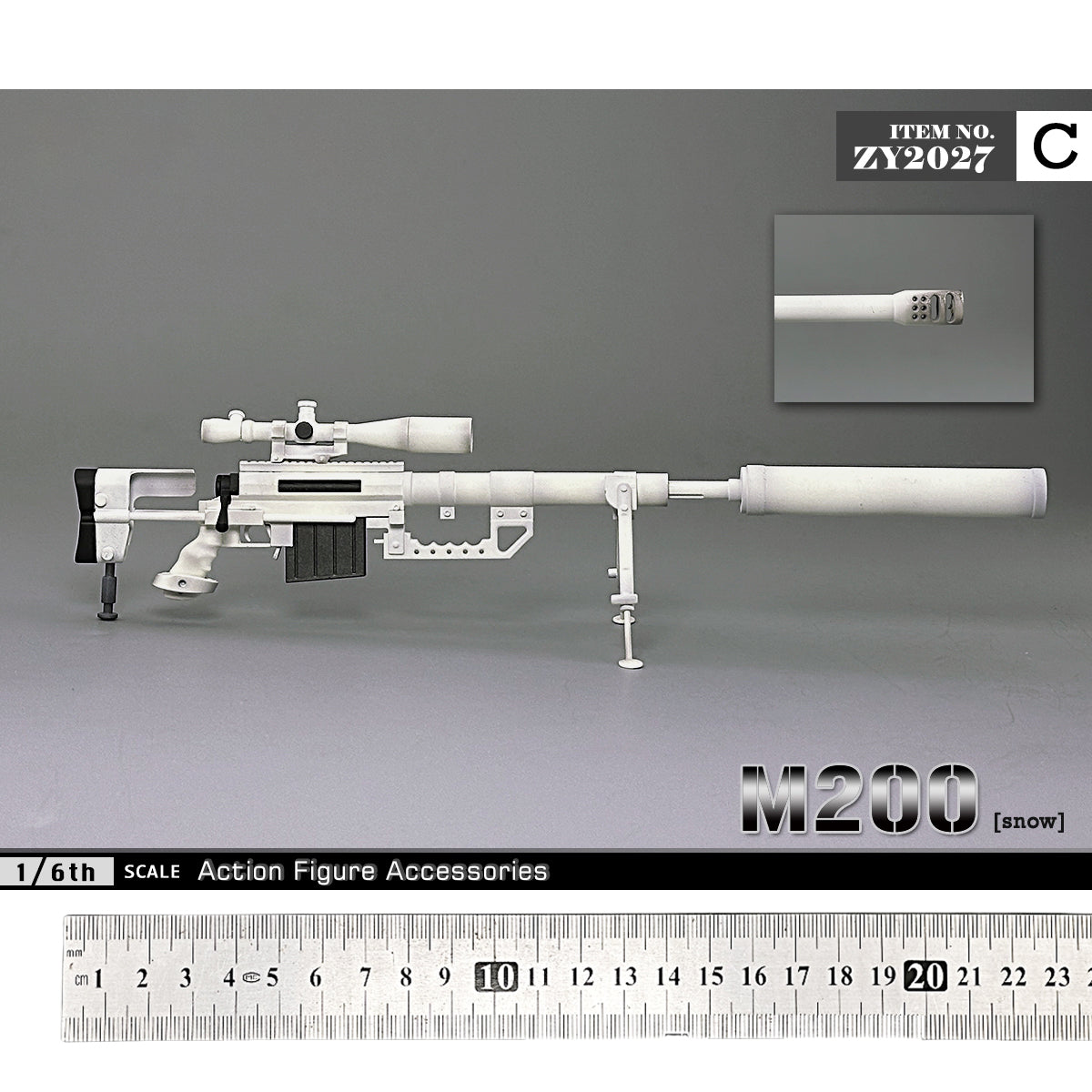 ZYTOYS, Sniper Rifle M200 Weapon Model, Doll Accessory for 12-inches Action Figurine