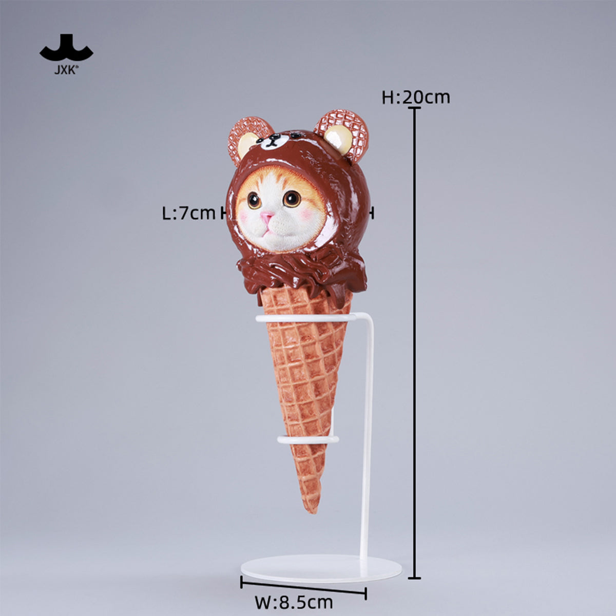 JXK Kitty Cone Cat Figurine 2.0 Static Expertly Hand-Painted Lifelike Animal Figurine