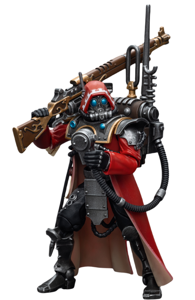 Figurine de collection JoyToy 40K : Ranger Adeptus Mechanicus Skitarii avec Data-Tether, échelle 1:18, JT7868 (Ranger avec Data-Tether)