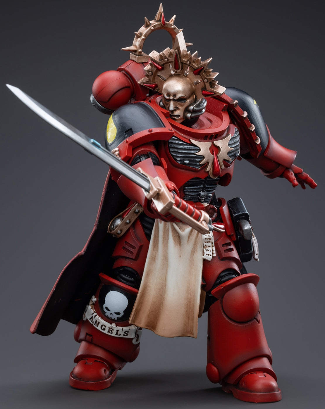 Figurine de collection JoyToy Warhammer 40K : Blood Angels Veteran Alberigo, figurine articulée à l'échelle 1:18 JT3372