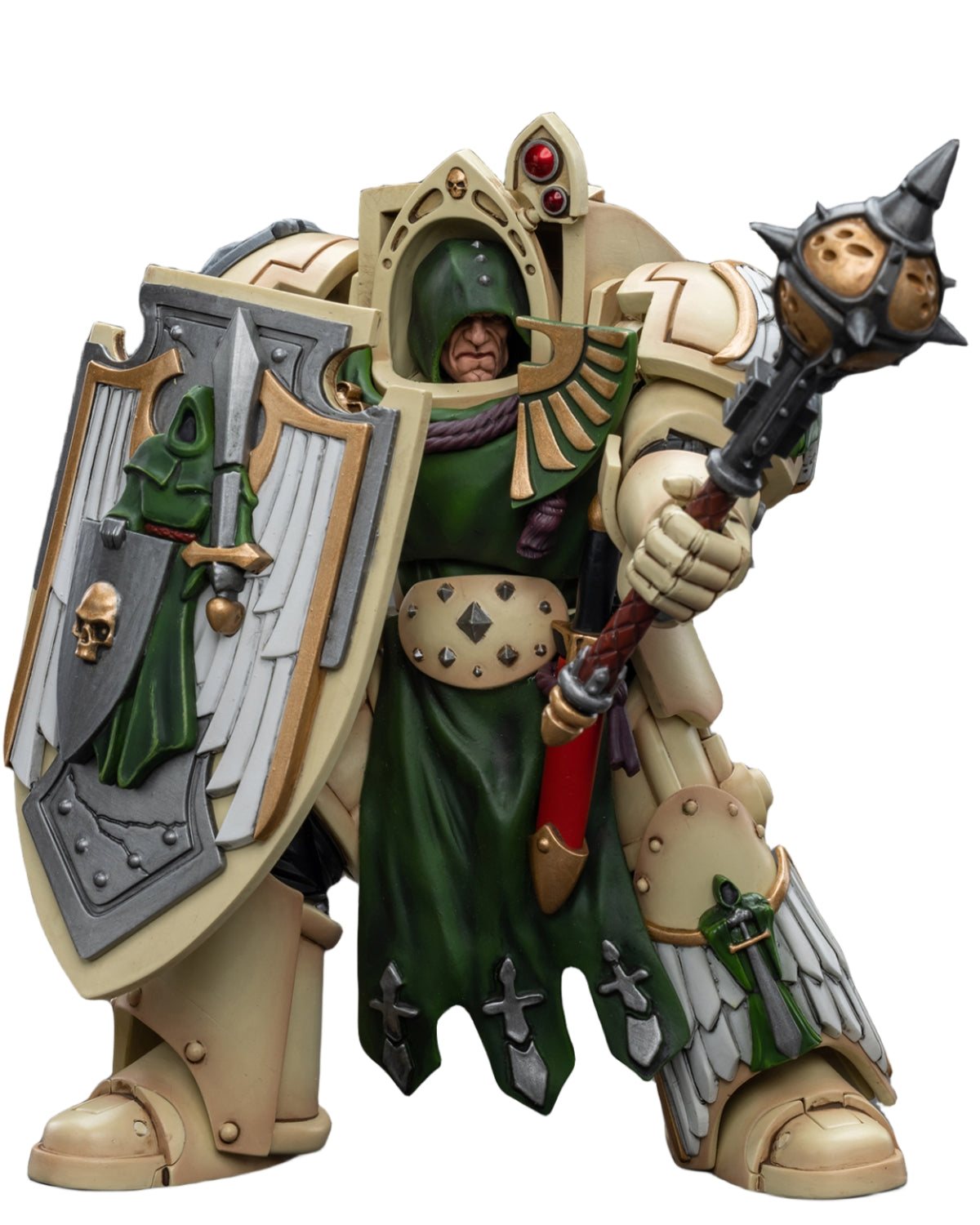 Figurine de collection JoyToy JT9206 40K : Chevalier de l'Aile de mort des Dark Angels avec masse d'absolution, figurine d'action à l'échelle 1:18