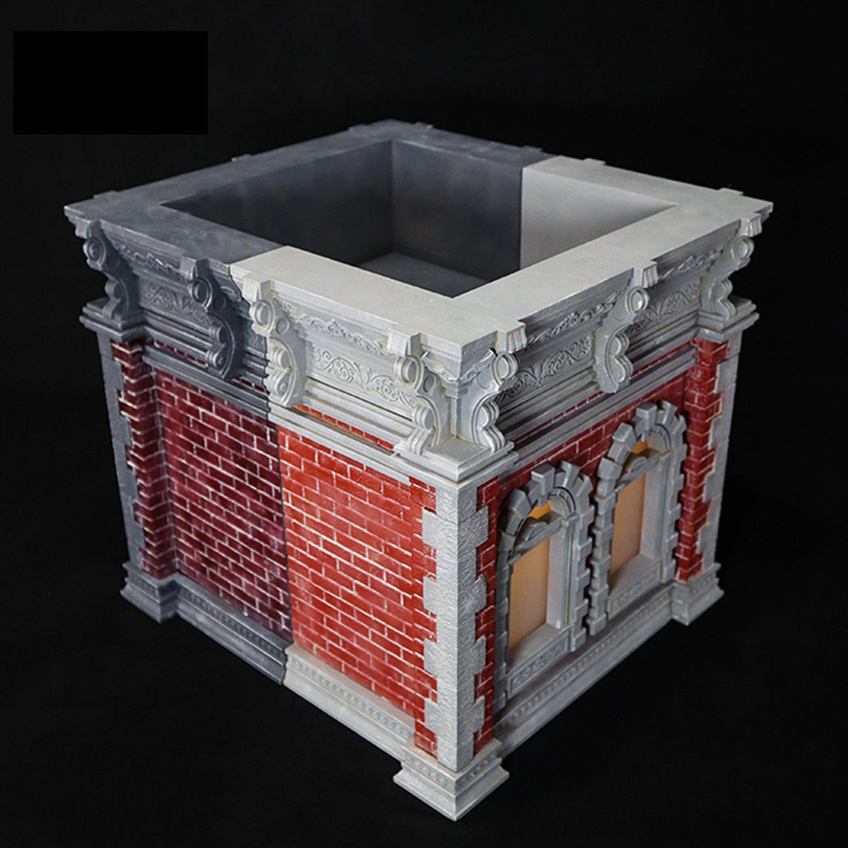 Base de escena de pared blanca y roja de la serie de construcción de dioramas de GT Mini Toys