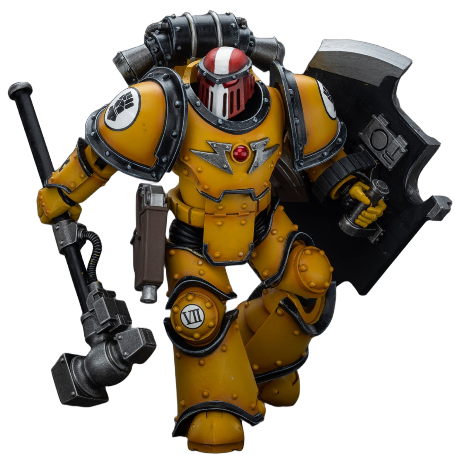 Figurine de collection JoyToy Warhammer The Horus Heresy : Imperial Fists Legion MkIII Breacher Squad Sergeant avec Thunder Hammer, échelle 1:18, JT9107