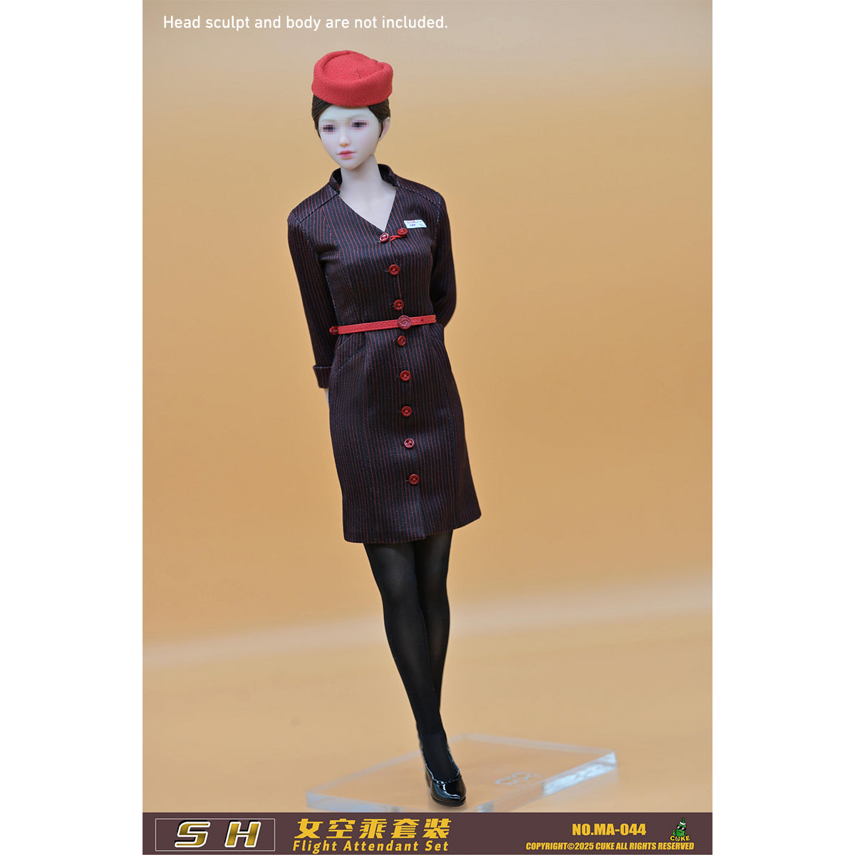 CUKE TOYS SH The Flight Attendant Set Doll Clothes Accessory Fit 1/6 Scale 12-inches Figure