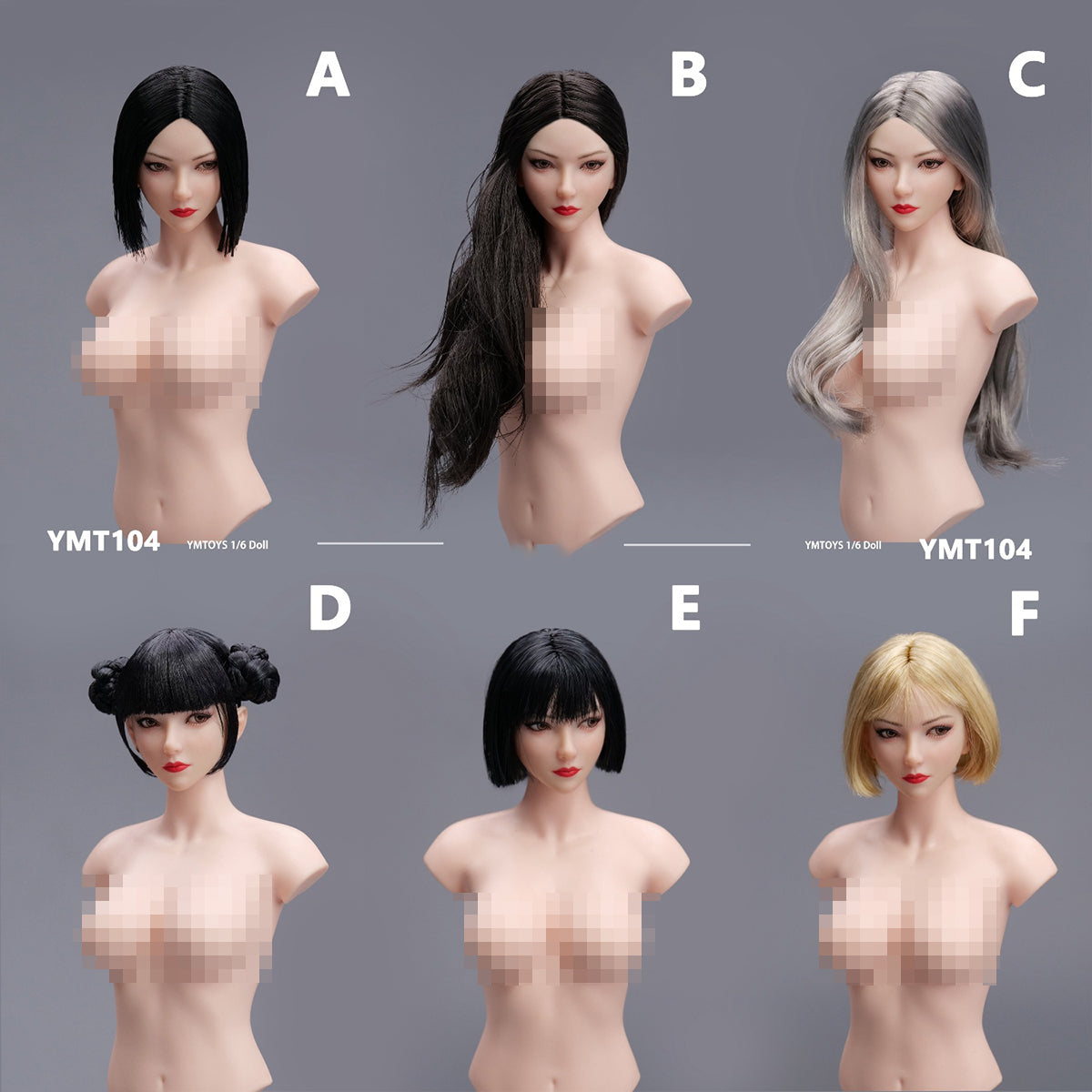 YMTOYS 1/6 Scale Figure Head Sculpt: Asian Female Head Sculpt - Young Koi, Movable Eyes, 12-inch Miniature