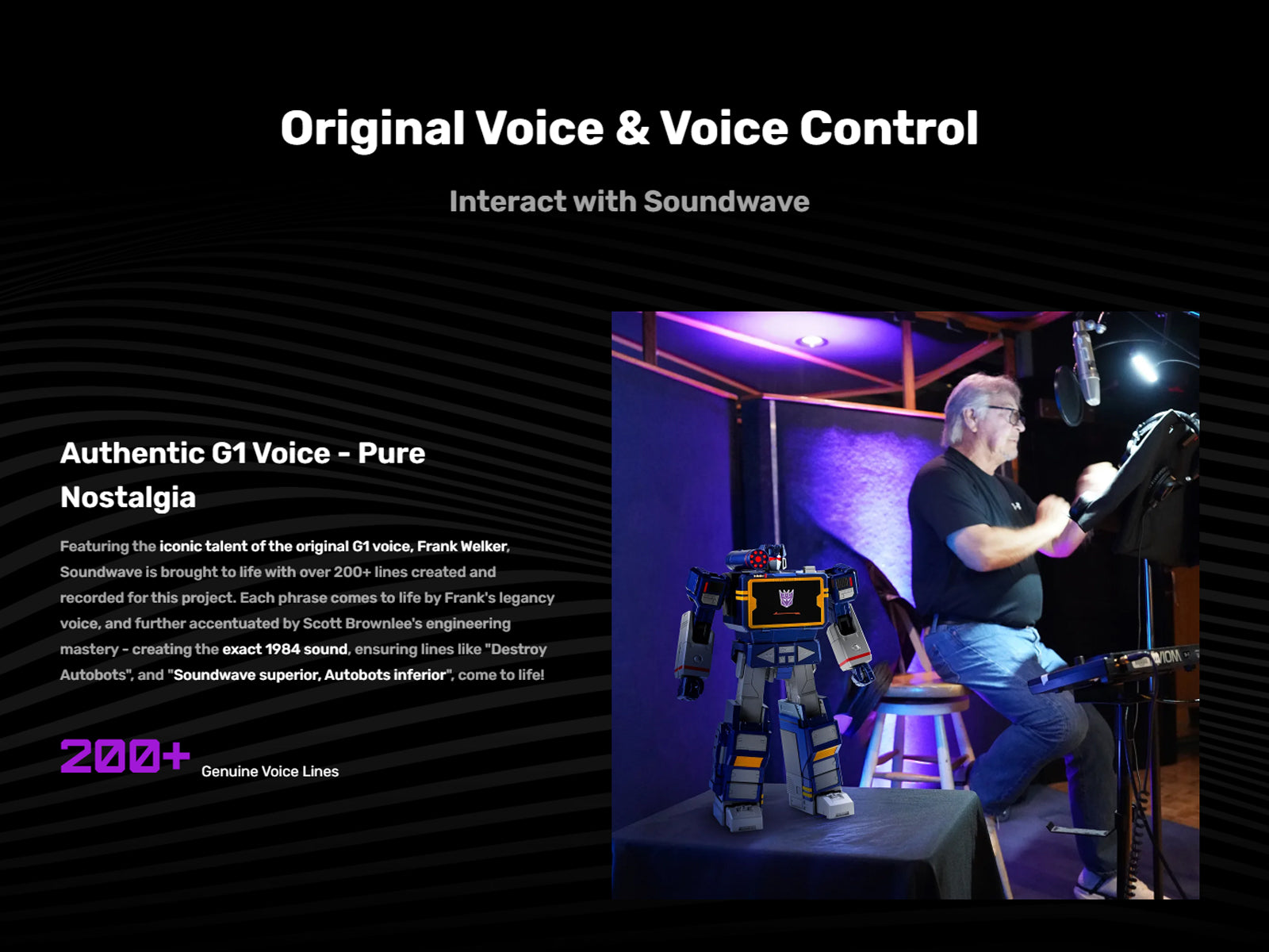 Robosen 36.4cm Flagship Series Transformers G1 Soundwave SBG1 English Version Action Figures Model