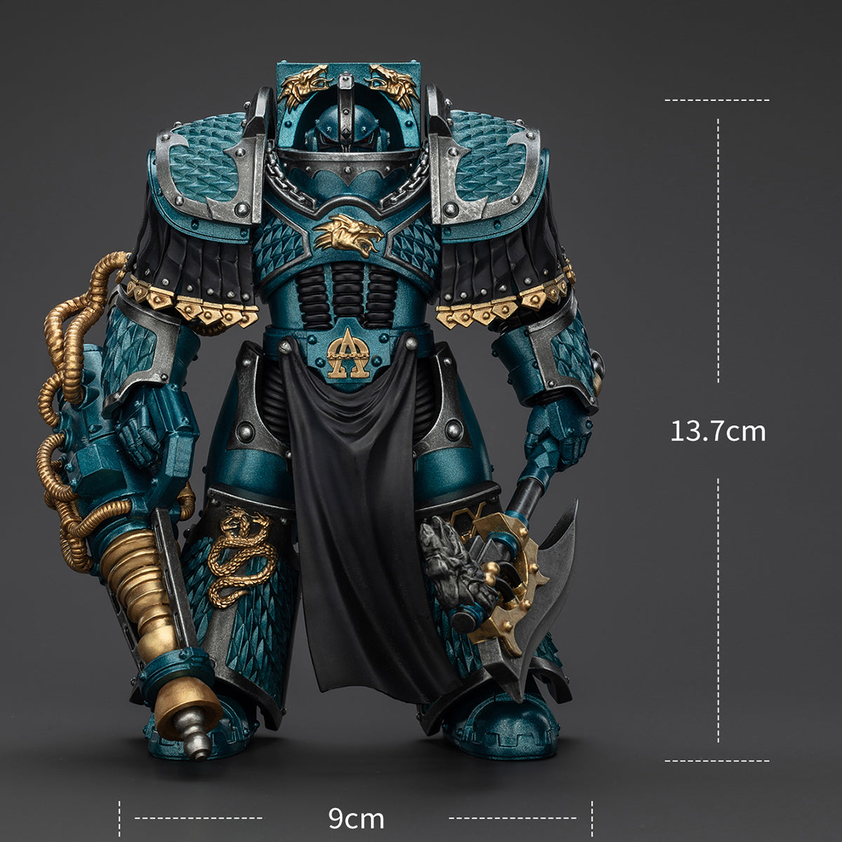 Figuras de acción JOYTOY Warhammer La Herejía de Horus: Legión Alfa, Terminator de Lerna con cañón de rayos de conversión