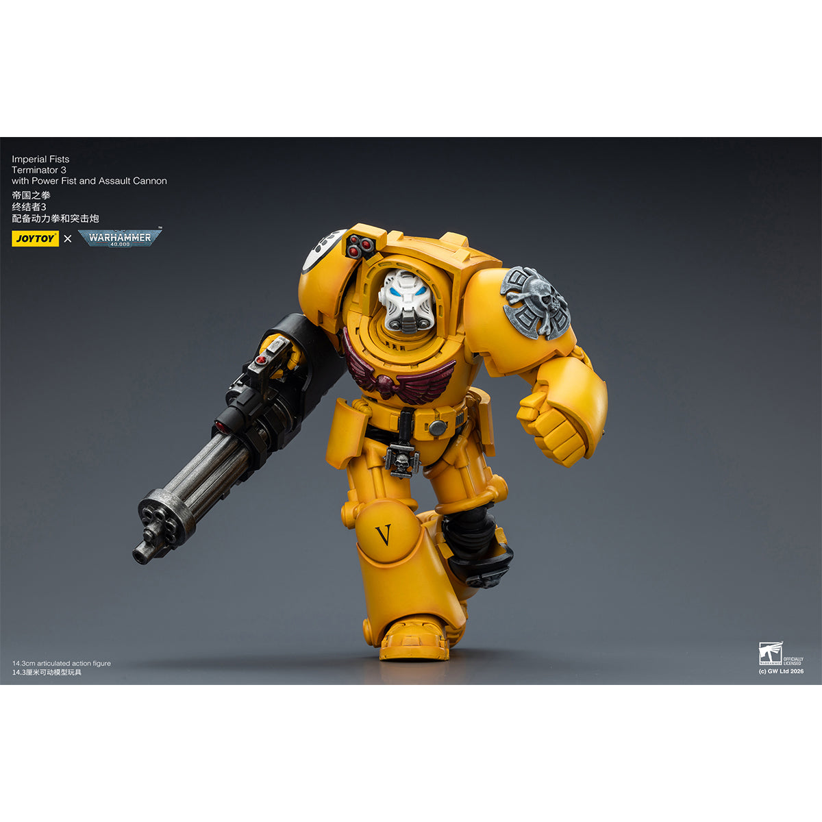 JOYTOY Warhammer 40,000 Imperial Fists Terminator with Power Fist and Assault Cannon & with Power Fist and Storm Bolter & with Power Sword and Storm Bolter Action Figure