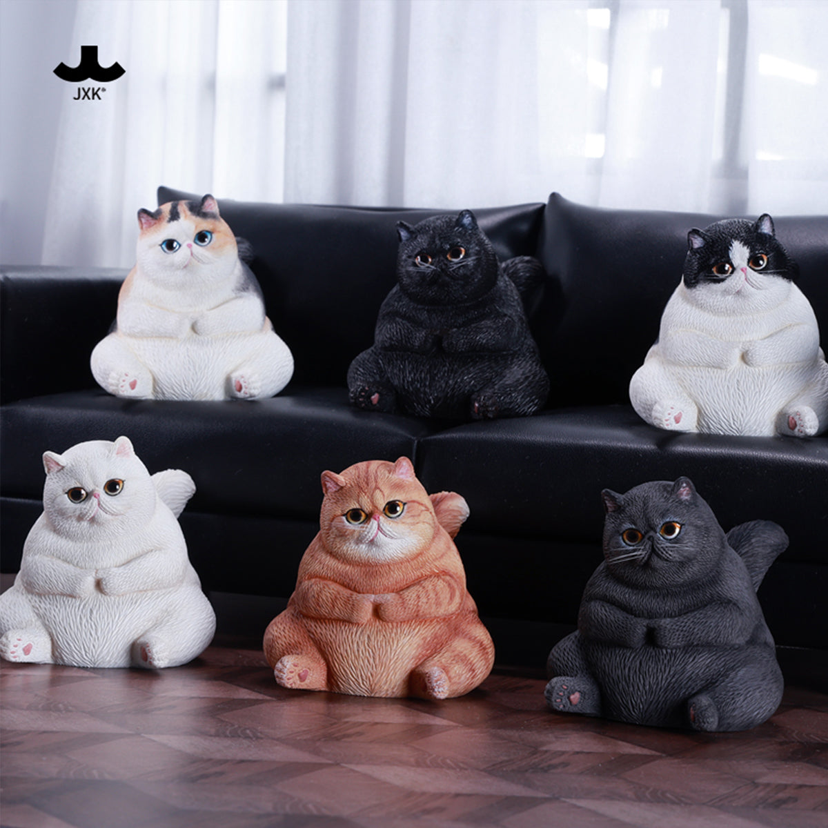 JXK Chubby Cat Static Animal Figurine