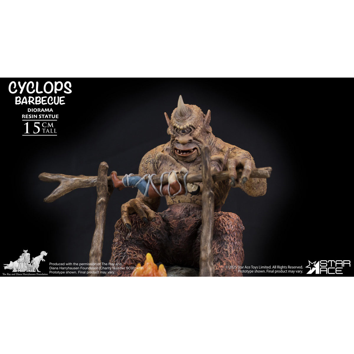 STAR ACE Toys, Ray Harryhausen: The Seventh Voyage of Sinbad - Cyclops Barbeque, Diorama Scene Base for Action Figurine