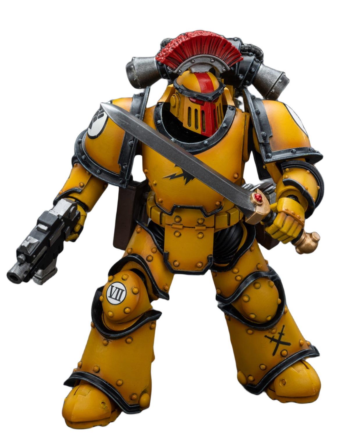 Figurine de collection JoyToy 40K : Imperial Fists Legion MkIII Tactical Squad Sergent avec Power Sword, figurines d'action à l'échelle 1:18 JT9046