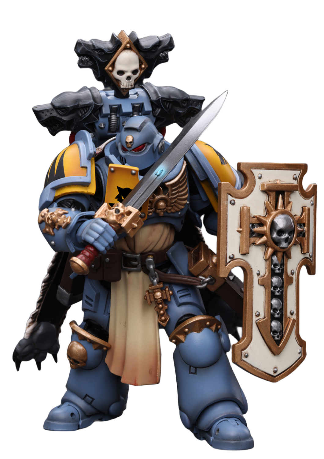 Figurine de collection JoyToy 40K : Primaris Space Marines Space Wolves Bladeguard Veteran, échelle 1:18, figurines d'action JT2795 (Space Wolves JT2795)