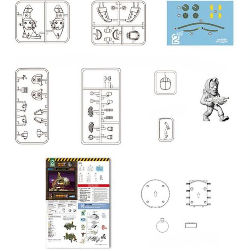 Kits de modelos de plástico: Metal Slug X: Tanque, mecha, figuras de acción coleccionables estilo anime